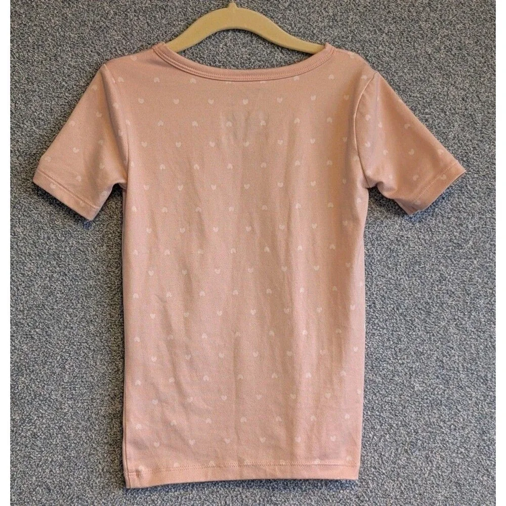Cloud Island Girls Size 5T Pink White Heart Two Piece Pajamas